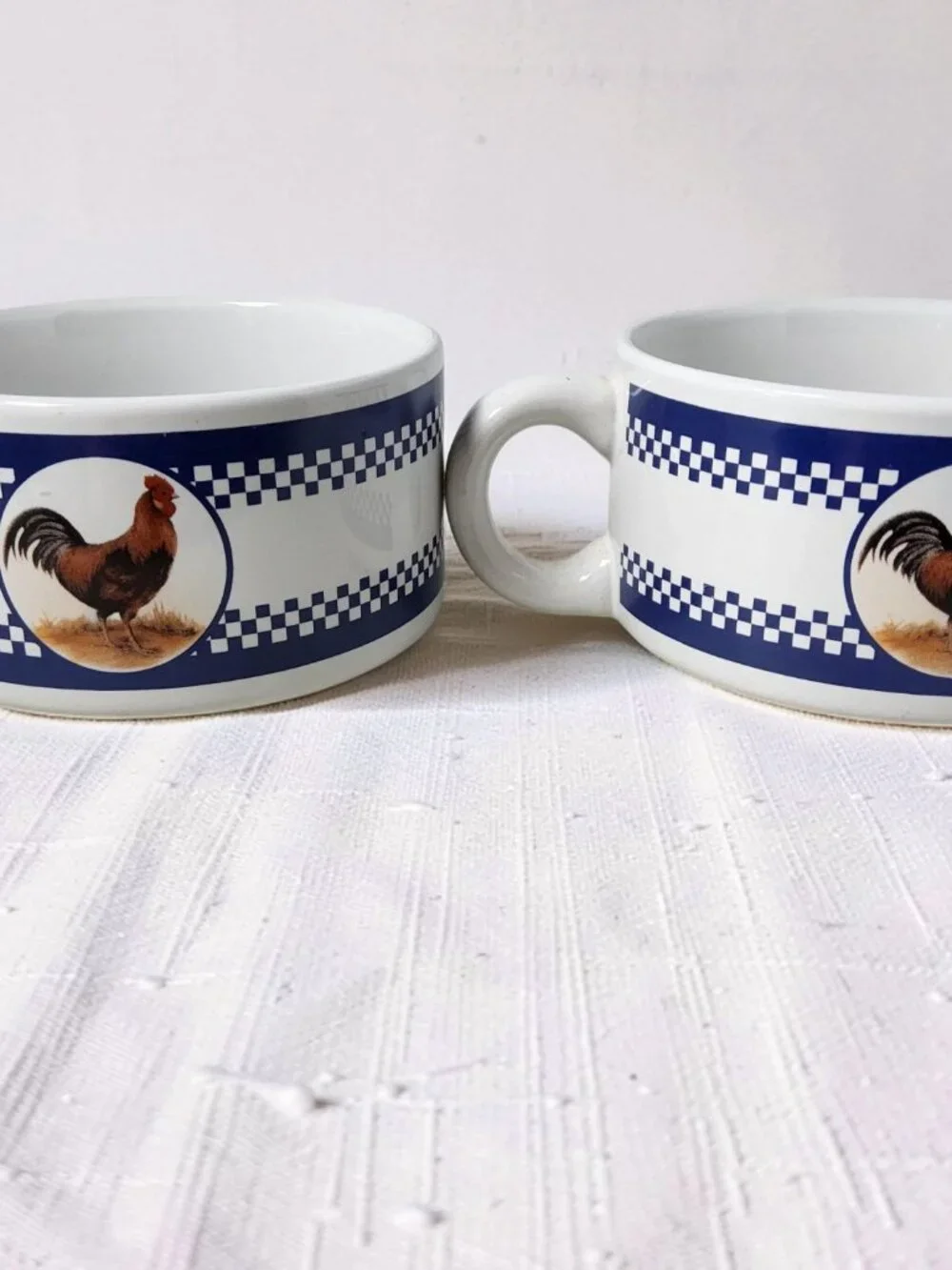 Vintaged Houston Harvest Set of 2 Ceramic Rooster or Chicken Soup Bowls